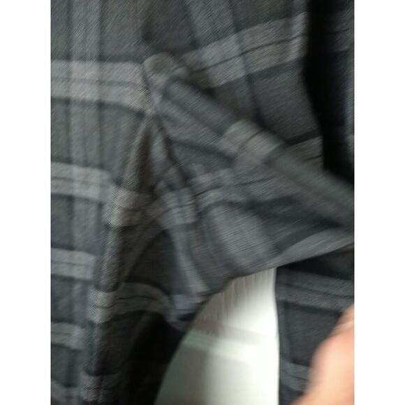 Lane Bryant Women 28S Grey Plaid Wide Leg Pockets Flat Front Dress Pant - Picture 4 of 11